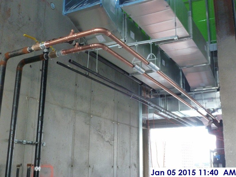 Started installing copper piping at the 4th Facing North